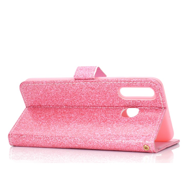 Funda Flash De Piel En Polvo Para El Teléfono Samsung Galaxy A20E - Rosado-10