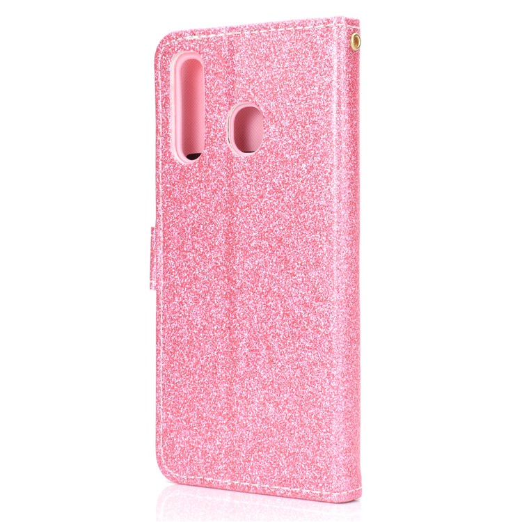 Funda Flash De Piel En Polvo Para El Teléfono Samsung Galaxy A20E - Rosado-4
