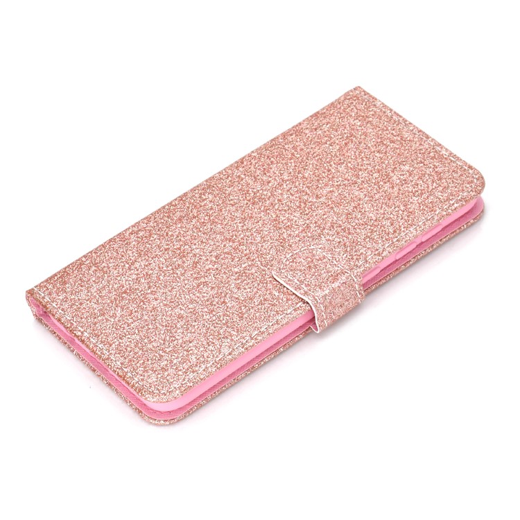 Flash Powder Leather Wallet Phone Case for Samsung Galaxy A20e - Rose Gold-9