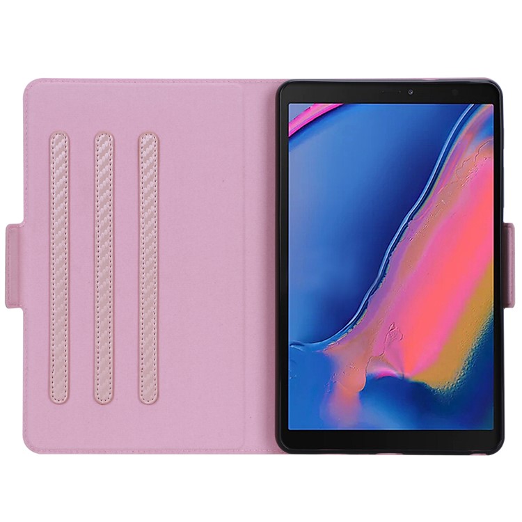 Ультратонкий Кожаный Чехол Для Планшета С Текстурой Из Карбона Для Samsung Galaxy Tab 8 - Розовый-5