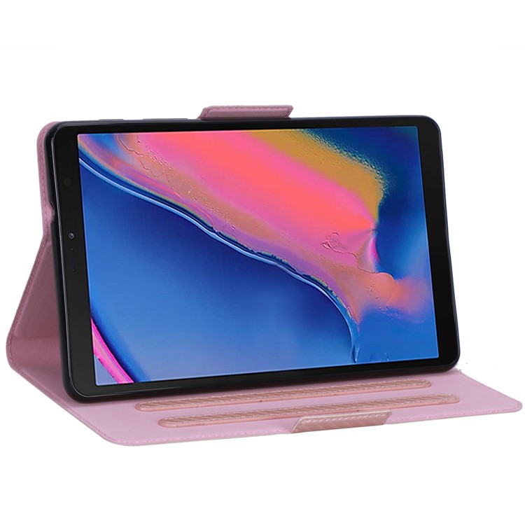 Ультратонкий Кожаный Чехол Для Планшета С Текстурой Из Карбона Для Samsung Galaxy Tab 8 - Розовый-6
