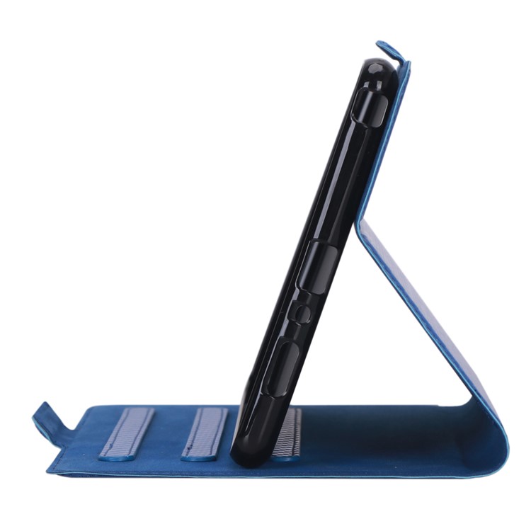 Carbon Fiber Texture Ultra-thin Stand Leather Tablet Case for Samsung Galaxy Tab A 8.0 (2019) with S Pen P200 P205 - Blue-2
