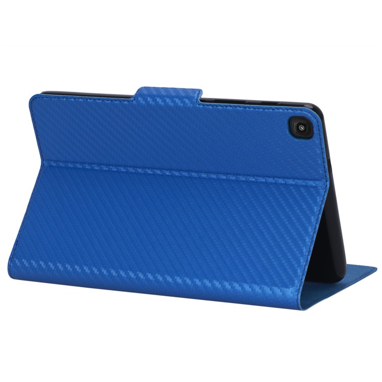 Carbon Fiber Texture Ultra-thin Stand Leather Tablet Case for Samsung Galaxy Tab A 8.0 (2019) with S Pen P200 P205 - Blue-3