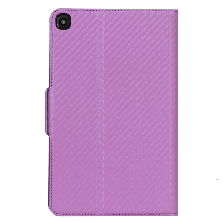 Carbon Fiber Texture Ultra-thin Stand Leather Tablet Case for Samsung Galaxy Tab A 8.0 (2019) with S Pen P200 P205 - Light Purple-3