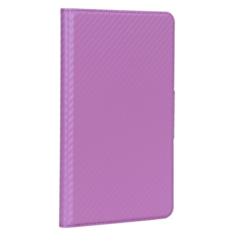 Carbon Fiber Texture Ultra-thin Stand Leather Tablet Case for Samsung Galaxy Tab A 8.0 (2019) with S Pen P200 P205 - Light Purple-5