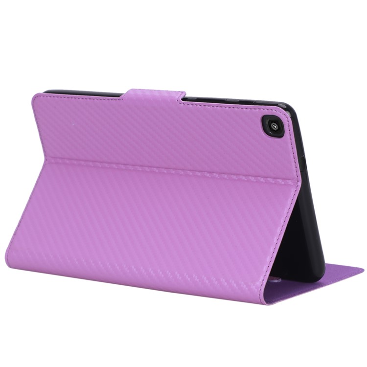 Carbon Fiber Texture Ultra-thin Stand Leather Tablet Case for Samsung Galaxy Tab A 8.0 (2019) with S Pen P200 P205 - Light Purple-8
