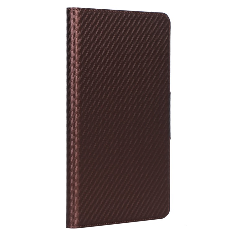 Ultradünne Tablet-Ledertasche Mit Kohlefaser-Textur Für Samsung Galaxy Tab A 8 (2019) - Braun-2