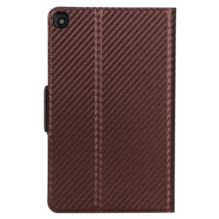 Ultradünne Tablet-Ledertasche Mit Kohlefaser-Textur Für Samsung Galaxy Tab A 8 (2019) - Braun-4