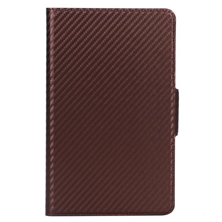 Ultradünne Tablet-Ledertasche Mit Kohlefaser-Textur Für Samsung Galaxy Tab A 8 (2019) - Braun-5