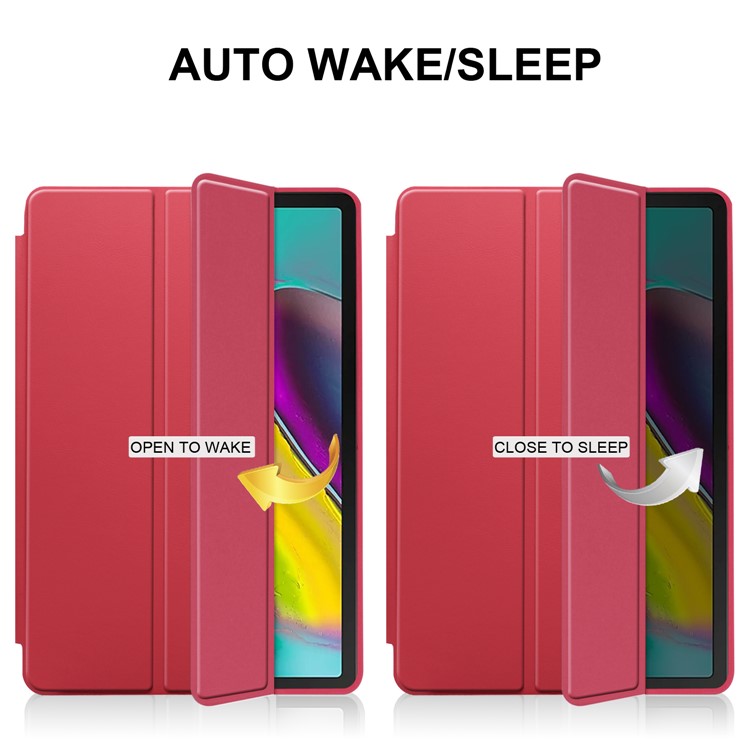 Tri-fold Stand Leather Smart Case for Samsung Galaxy Tab A 10.1 (2019) SM-T515 - Red-3