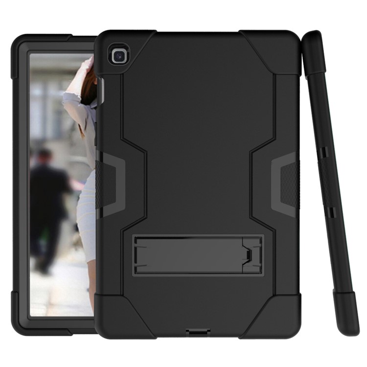 Shock Proof TPU + PC Hybrid Tablet Protective Case with Kickstand for Samsung Galaxy Tab S5e SM-T720 / SM-T725 - All Black-6