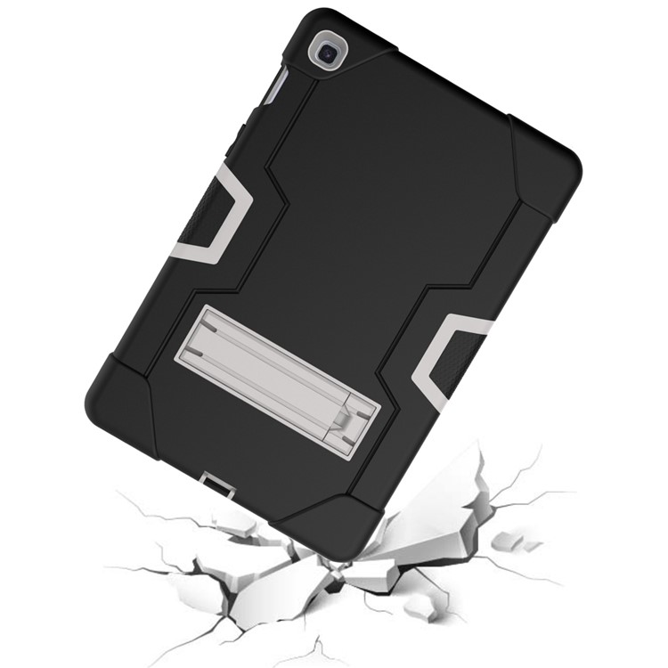 Shock Proof TPU + PC Hybrid Tablet Protective Case with Kickstand for Samsung Galaxy Tab S5e SM-T720 / SM-T725 - Black / Silver-2