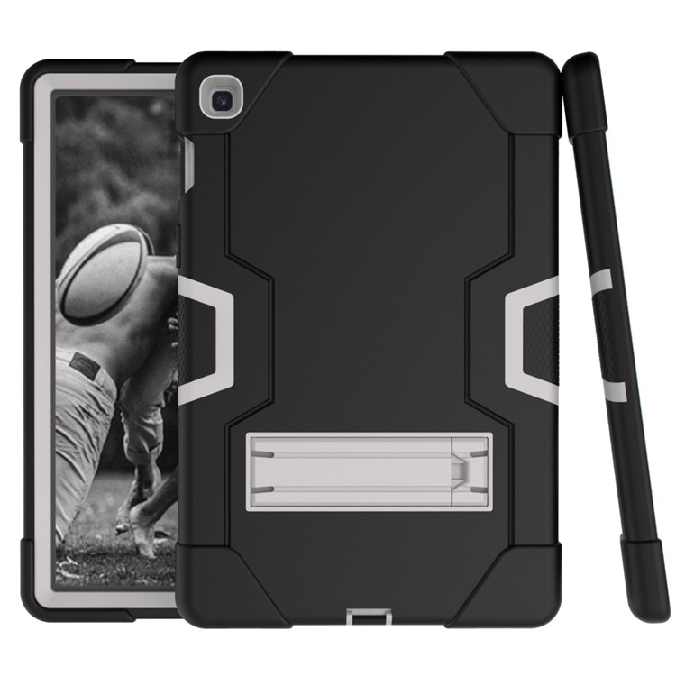 Shock Proof TPU + PC Hybrid Tablet Protective Case with Kickstand for Samsung Galaxy Tab S5e SM-T720 / SM-T725 - Black / Silver-6