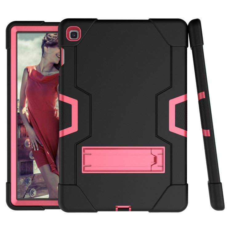 Étui de Protection de la Tablette Hybride TPU + PC Avec Kickstand Pour Samsung Galaxy Tab S5e SM-T720 / SM-T725 - le Noir / Rose-6