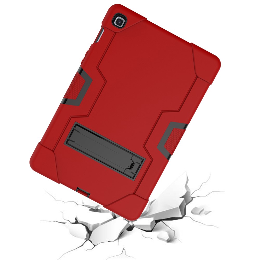 Tpu de Choque TPU + PC Híbrida Caso Protector Con Kickstand Para Samsung Galaxy Tab S5e SM-T720 / SM-T725 - Rojo / Negro