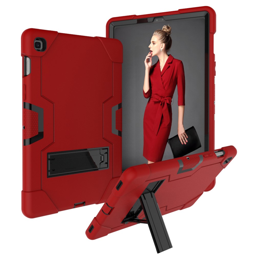 Shock Proof TPU + PC Hybrid Tablet Protective Case with Kickstand for Samsung Galaxy Tab S5e SM-T720 / SM-T725 - Red / Black-7