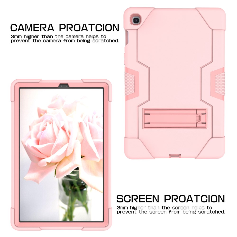 Shock Proof TPU + PC Hybrid Tablet Protective Case with Kickstand for Samsung Galaxy Tab S5e SM-T720 / SM-T725 - Pink-3