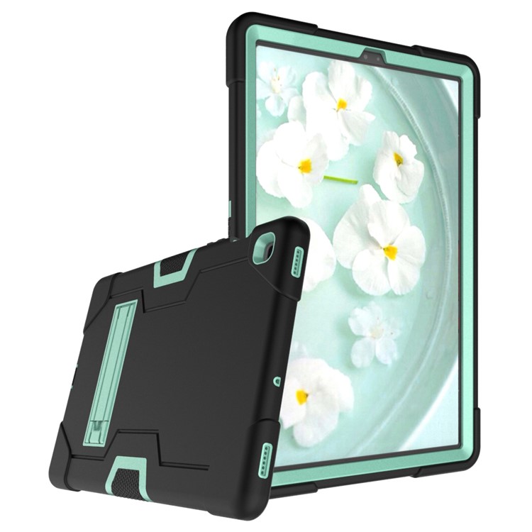 Shock Proof TPU + PC Hybrid Tablet Protective Case with Kickstand for Samsung Galaxy Tab S5e SM-T720 / SM-T725 - Black / Cyan-5