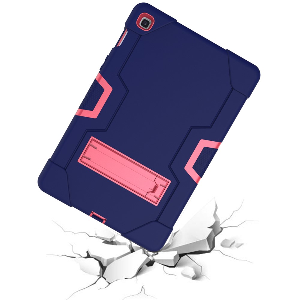 Shock Proof TPU + PC Hybrid Tablet Protective Case with Kickstand for Samsung Galaxy Tab S5e SM-T720 / SM-T725 - Dark Blue / Rose-2