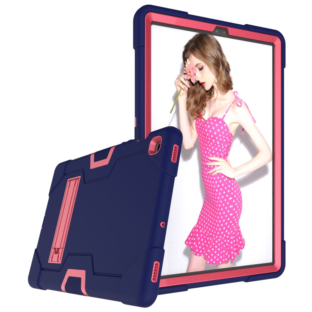 Shock Proof TPU + PC Hybrid Tablet Protective Case with Kickstand for Samsung Galaxy Tab S5e SM-T720 / SM-T725 - Dark Blue / Rose-5