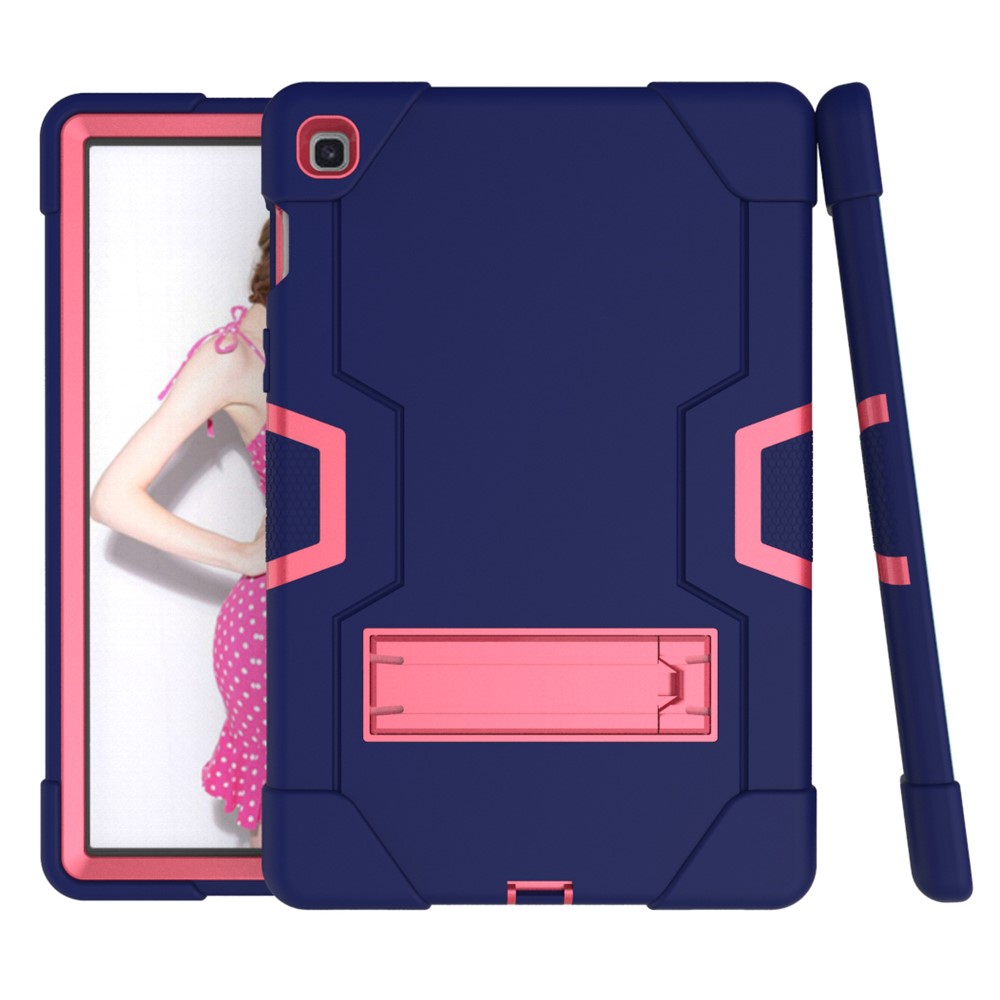 Shock Proof TPU + PC Hybrid Tablet Protective Case with Kickstand for Samsung Galaxy Tab S5e SM-T720 / SM-T725 - Dark Blue / Rose-6