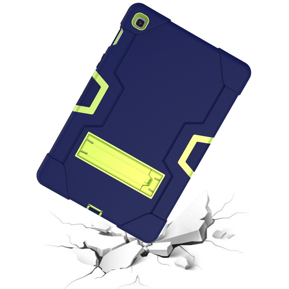Shock Proof TPU + PC Hybrid Tablet Protective Case with Kickstand for Samsung Galaxy Tab S5e SM-T720 / SM-T725 - Dark Blue / Green-2