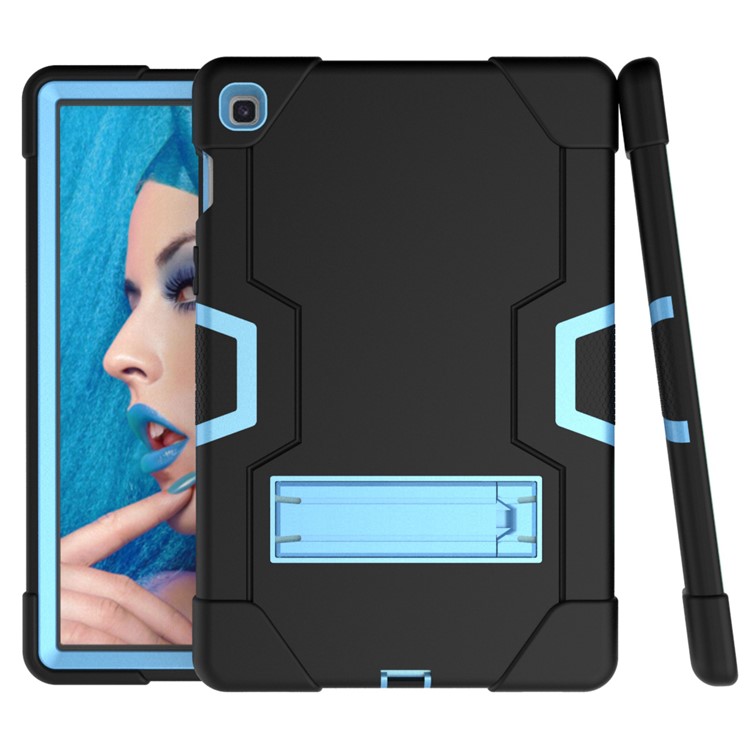 Shock Proof TPU + PC Hybrid Tablet Protective Case with Kickstand for Samsung Galaxy Tab S5e SM-T720 / SM-T725 - Black / Baby Blue-6