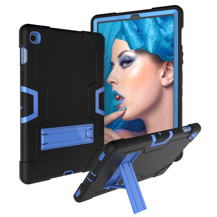 Shock Proof TPU + PC Hybrid Tablet Protective Case with Kickstand for Samsung Galaxy Tab S5e SM-T720 / SM-T725 - Black / Baby Blue-7