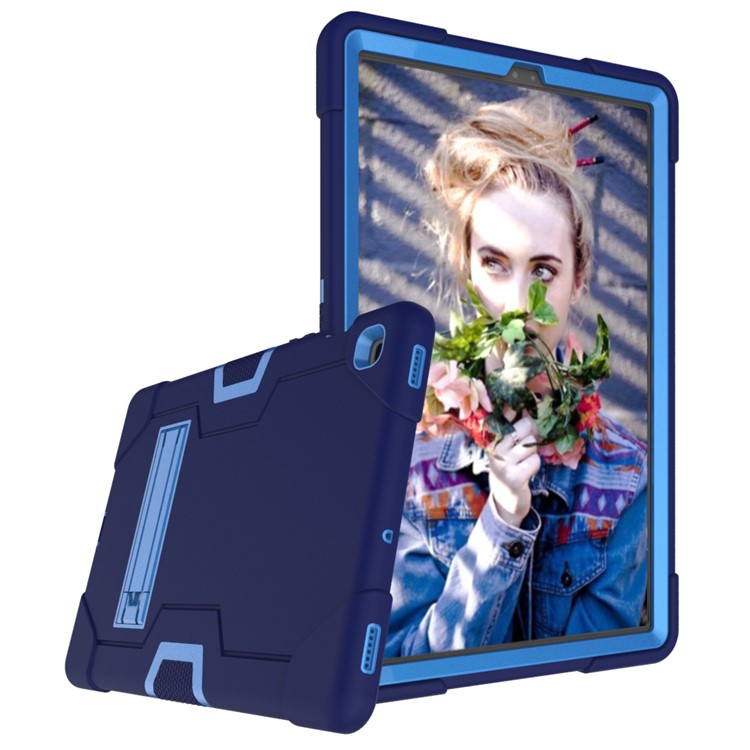 Shock Proof TPU + PC Hybrid Tablet Protective Case with Kickstand for Samsung Galaxy Tab S5e SM-T720 / SM-T725 - Dark Blue / Baby Blue-5