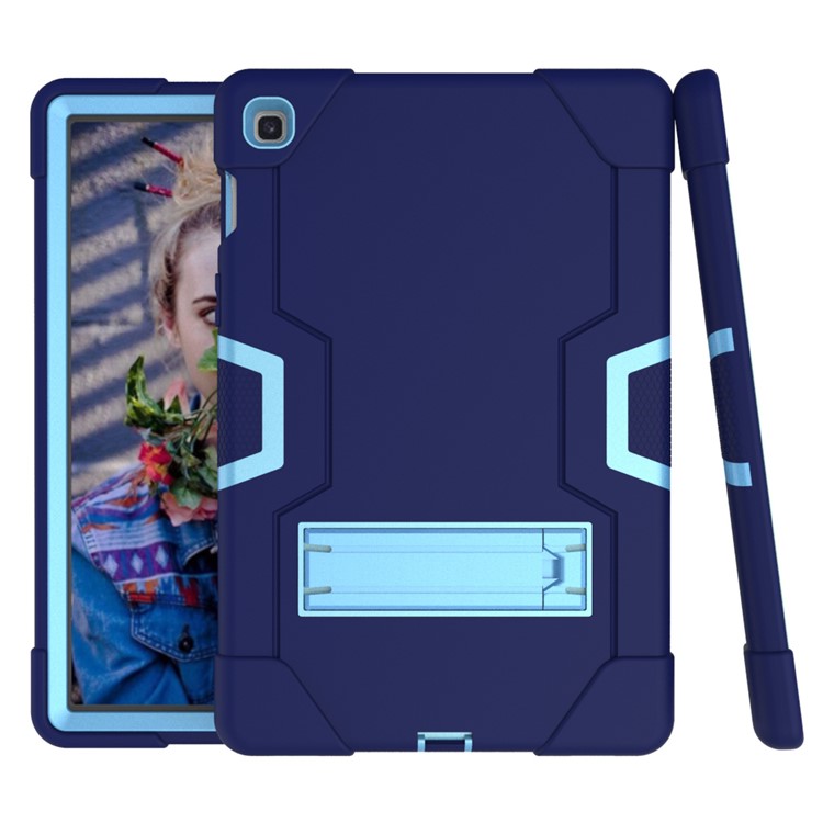 Shock Proof TPU + PC Hybrid Tablet Protective Case with Kickstand for Samsung Galaxy Tab S5e SM-T720 / SM-T725 - Dark Blue / Baby Blue-6