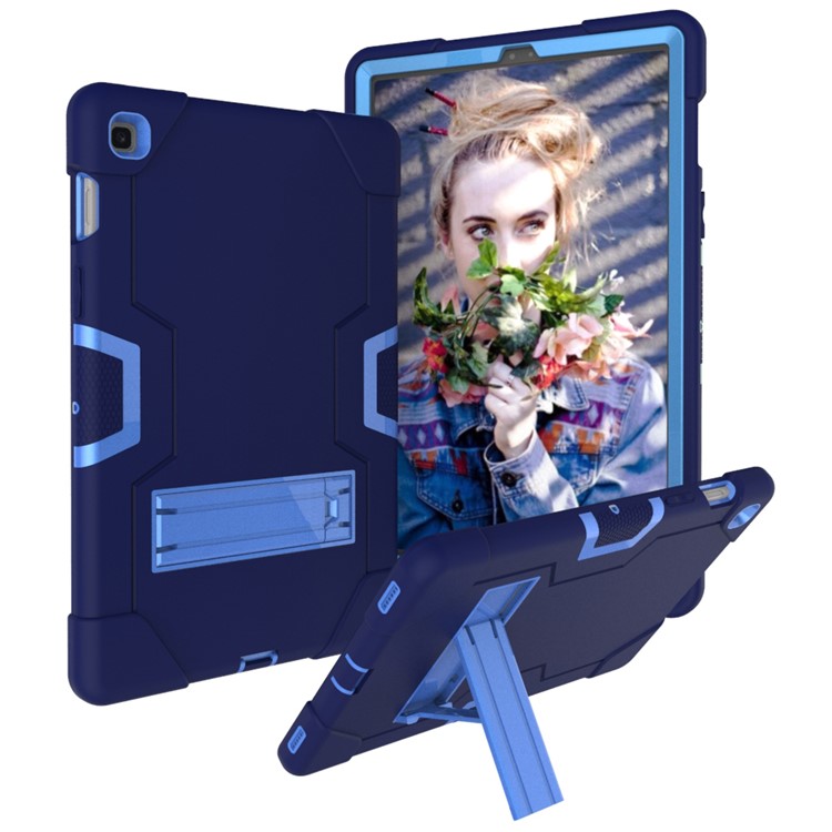 Shock Proof TPU + PC Hybrid Tablet Protective Case with Kickstand for Samsung Galaxy Tab S5e SM-T720 / SM-T725 - Dark Blue / Baby Blue-7
