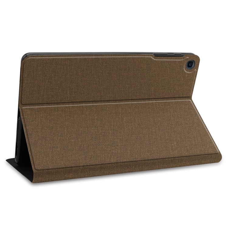 Cloth Texture Stand Leather Protective Casing for Samsung Galaxy Tab S5e SM-T720 / SM-T725 - Dark Brown-6