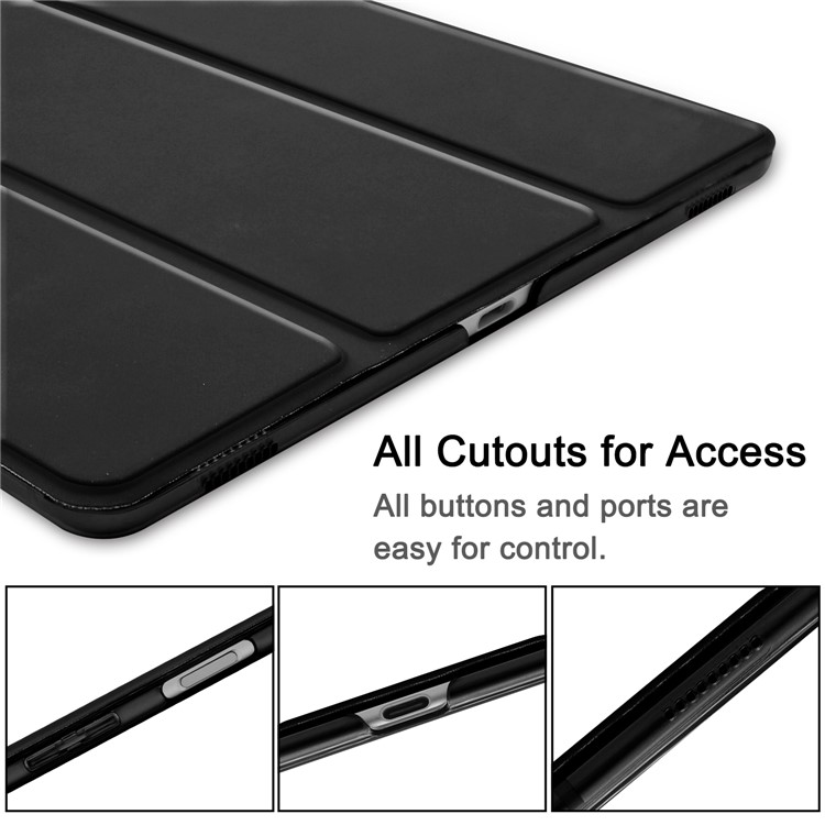 Tri-fold PU Leather Stand Tablet Cover for Samsung Galaxy Tab S5e SM-T720 / SM-T725 - Black-9