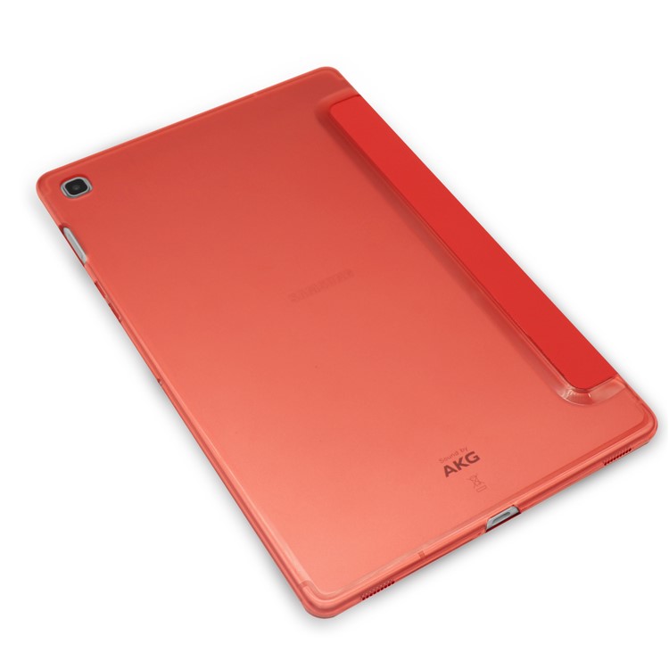 Tri-fold PU Leather Stand Tablet Cover for Samsung Galaxy Tab S5e SM-T720 / SM-T725 - Red-10