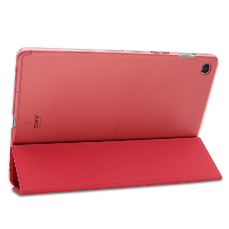 Tri-fold PU Leather Stand Tablet Cover for Samsung Galaxy Tab S5e SM-T720 / SM-T725 - Red-5