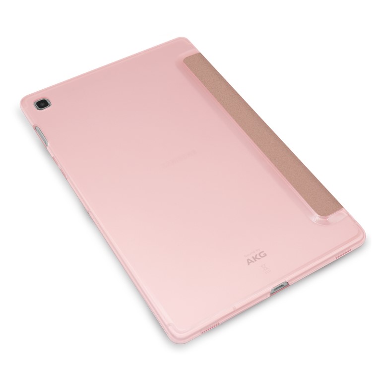Tri-fold PU Leather Stand Tablet Cover for Samsung Galaxy Tab S5e SM-T720 / SM-T725 - Rose Gold-10