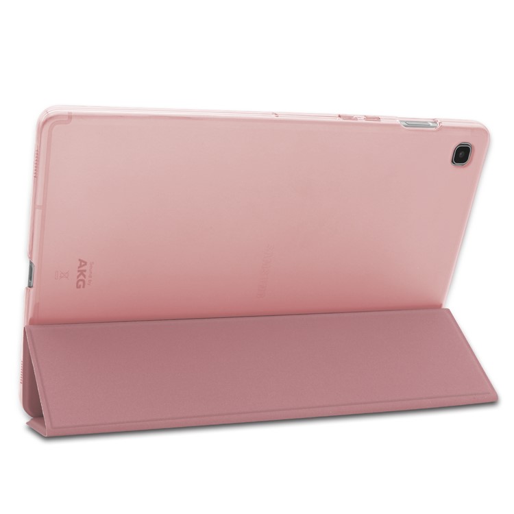 Tri-fold PU Leather Stand Tablet Cover for Samsung Galaxy Tab S5e SM-T720 / SM-T725 - Rose Gold-5