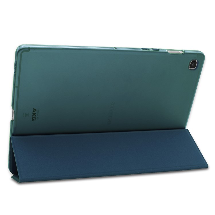 Tri-fold PU Leather Stand Tablet Cover for Samsung Galaxy Tab S5e SM-T720 / SM-T725 - Dark Blue-5