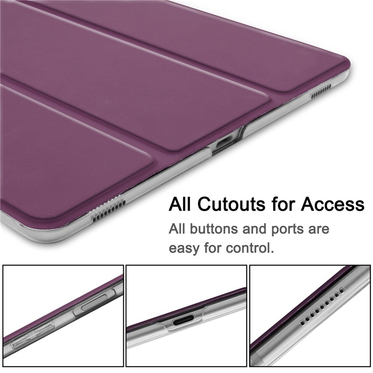 Tri-fold PU Leather Stand Tablet Cover for Samsung Galaxy Tab S5e SM-T720 / SM-T725 - Purple-9