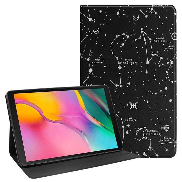 Чехол Для Планшета С Кожаной Печатью Для Samsung Galaxy Tab A 10.1 (2019) / T515 - Стиль Б-1