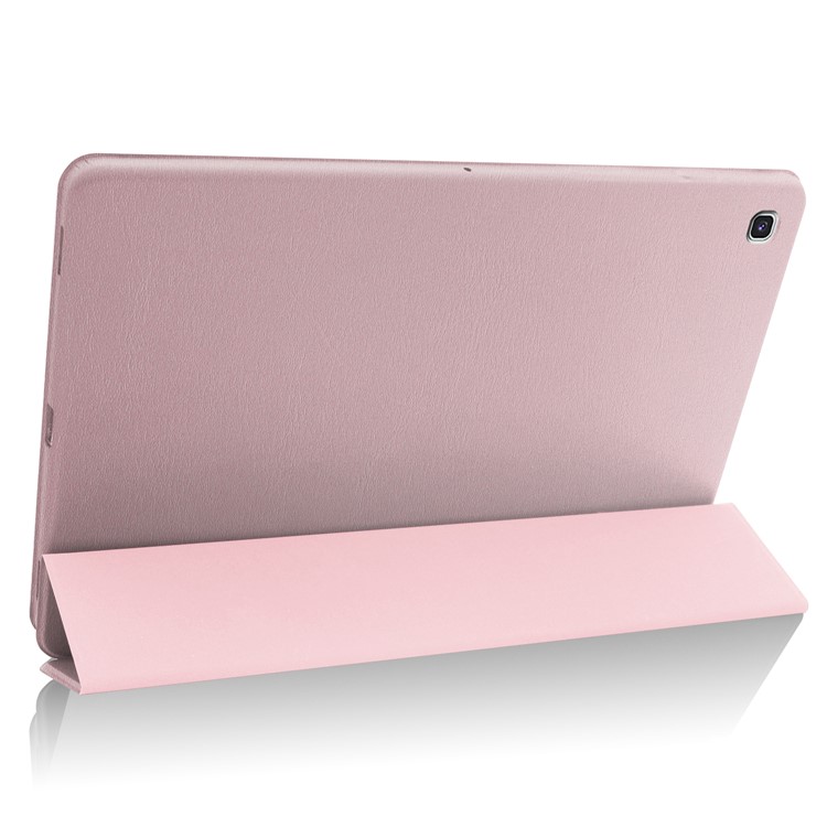 Funda Inteligente De Cuero Con Triple Soporte Para Samsung Galaxy Tab S5e SM-T720 - Oro Rosa-6