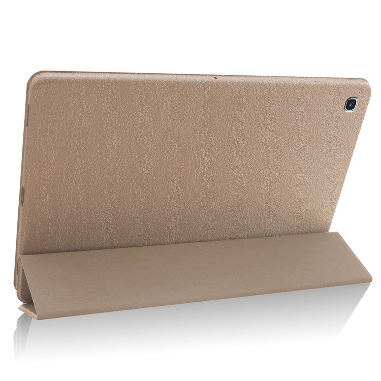 Tri-fold Stand Leather Smart Case for Samsung Galaxy Tab S5e SM-T720 - Gold-6