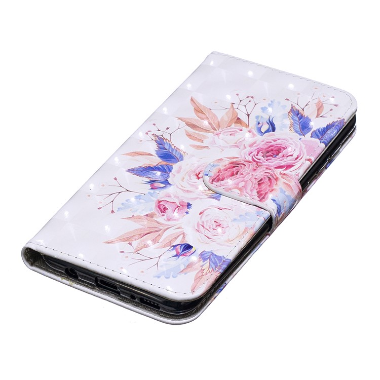 Light Spot Decor Pattern Printing Leather Wallet Case for Samsung Galaxy A20/A30 - Vivid Flowers-6