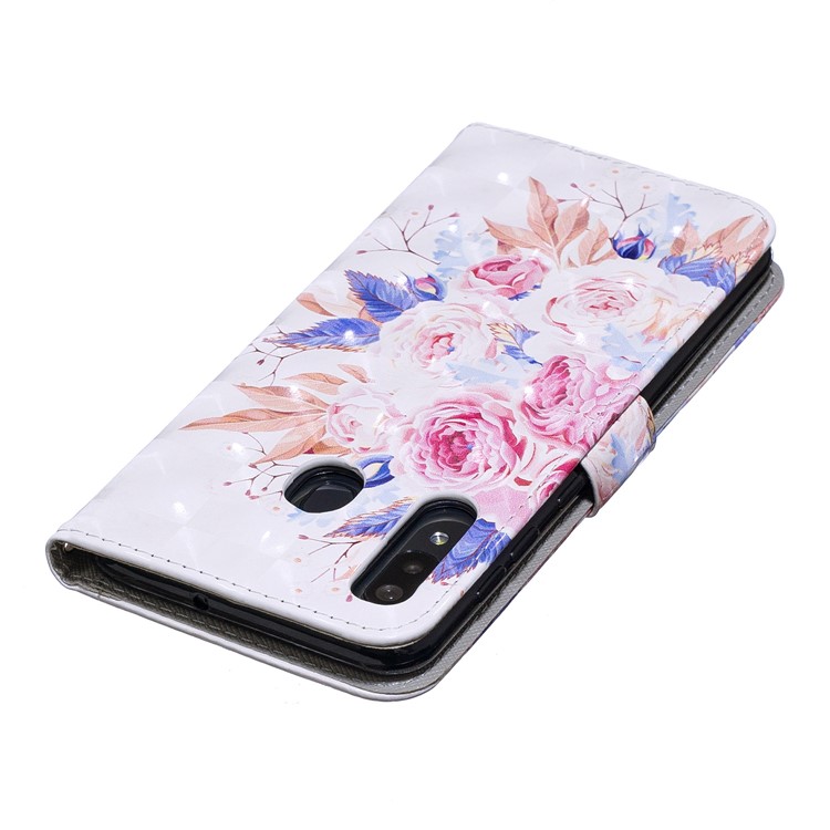 Light Spot Decor Pattern Printing Leather Wallet Case for Samsung Galaxy A20/A30 - Vivid Flowers-7