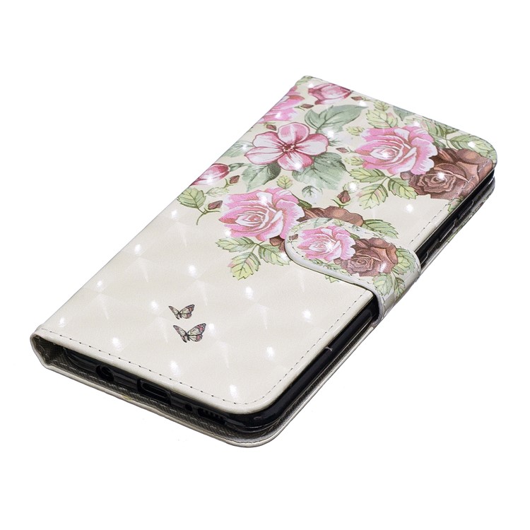 Light Spot Decor Pattern Printing Leather Wallet Case for Samsung Galaxy A20/A30 - Fresh Flowers-4