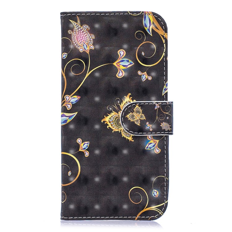 Light Spot Decor Pattern Printing Leather Wallet Case for Samsung Galaxy A20/A30 - Butterfly and Flower-1