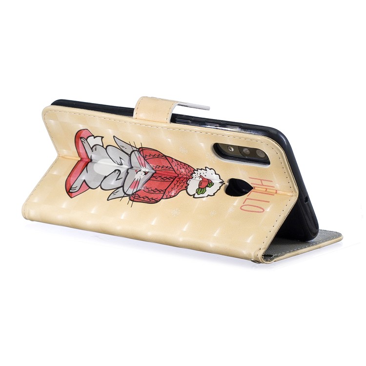 Light Spot Decor Pattern Printing Leather Wallet Case for Samsung Galaxy A20/A30 - Cartoon Pattern-3