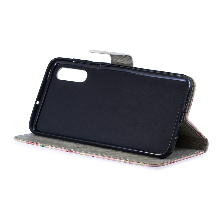 Custodia A Portafoglio In Pelle Stampa Motivo Decorativo Motivo Luci Per Samsung Galaxy A50 - Fiori Che Sbocciano-4