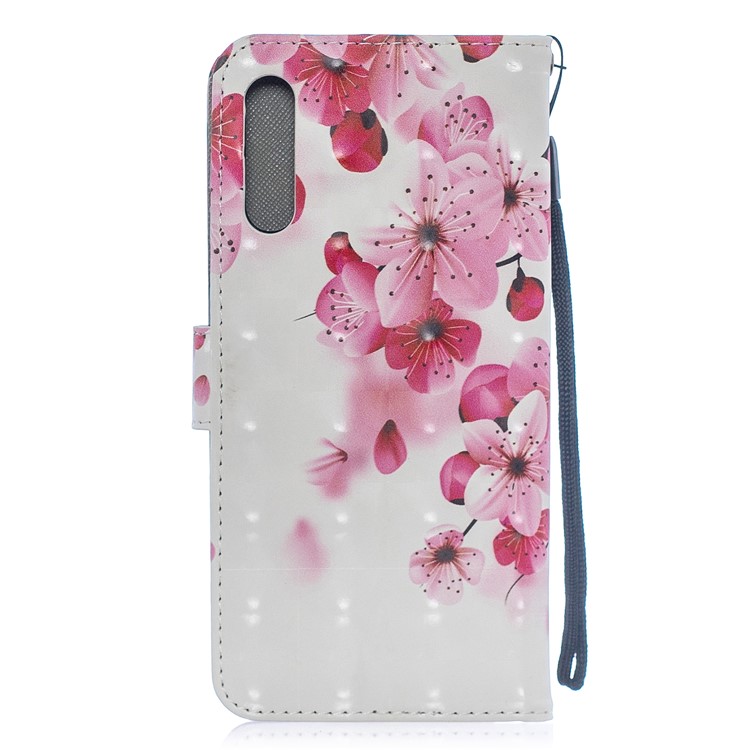 Light Spot Decor Pattern Printing Leather Wallet Case for Samsung Galaxy A50 - Peach Blossom-2