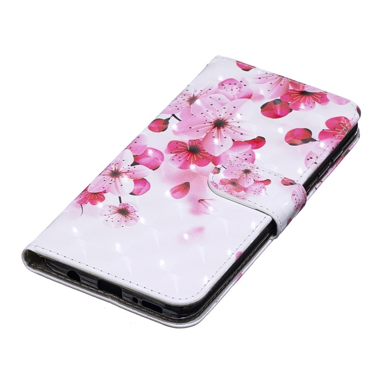 Light Spot Decor Pattern Printing Leather Wallet Case for Samsung Galaxy A50 - Peach Blossom-5